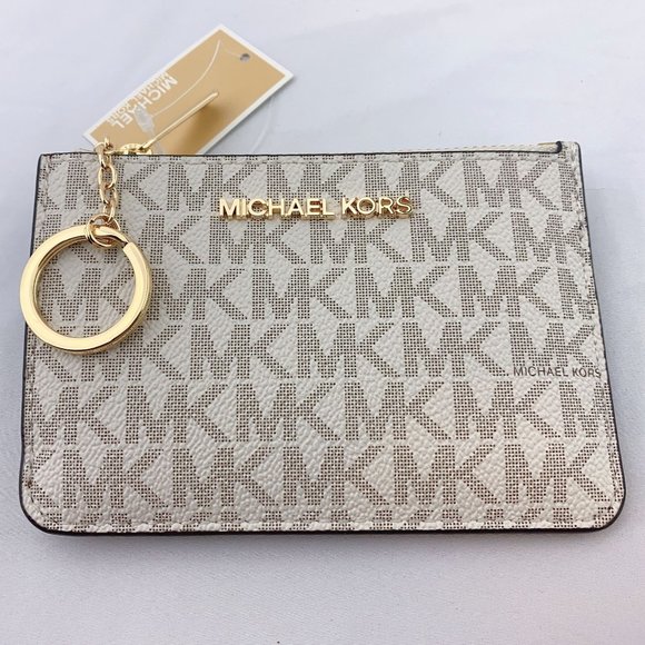 Michael Kors Handbags - MK JST Coin Key Chain Card Holder Wallet Vanilla
